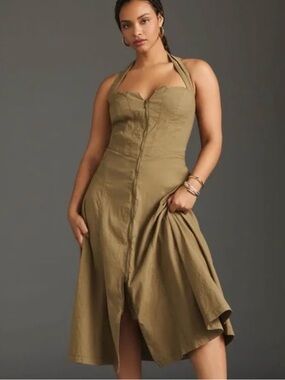 Anthropologie Corset Midi Dress